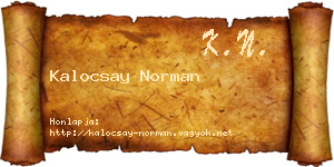 Kalocsay Norman névjegykártya